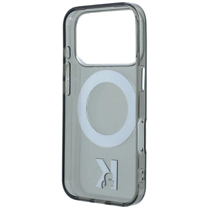 Husa MagSafe pentru Apple iPhone 18 Pro Max / 17 Pro Max, Karl Lagerfeld, IML Ring Stand Kameo Metal, Neagra