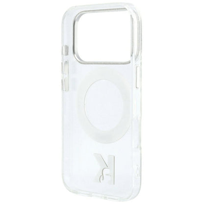 Husa MagSafe pentru Apple iPhone 18 Pro Max / 17 Pro Max, Karl Lagerfeld, IML Ring Stand Kameo Metal, Transparenta