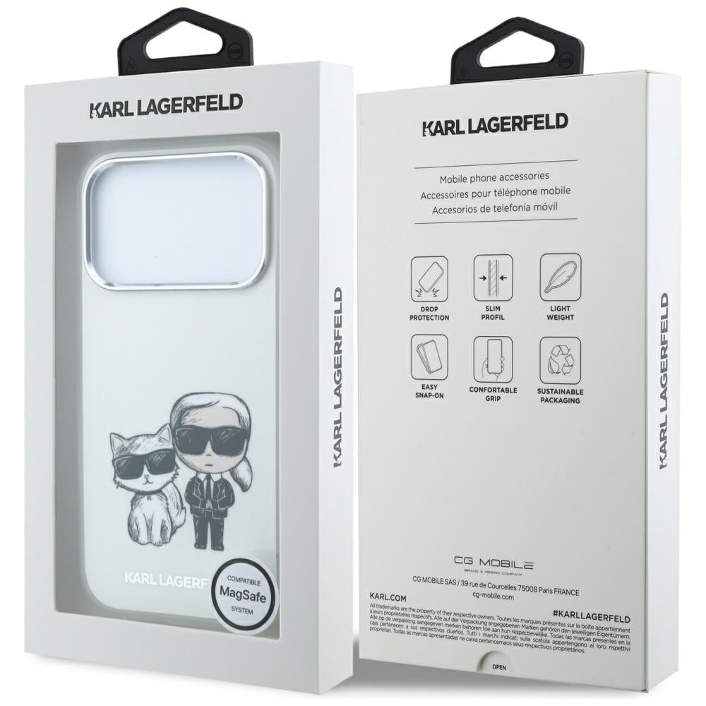 Husa MagSafe pentru Apple iPhone 18 Pro Max / 17 Pro Max, Karl Lagerfeld, KC Bodies Sketch, Bej