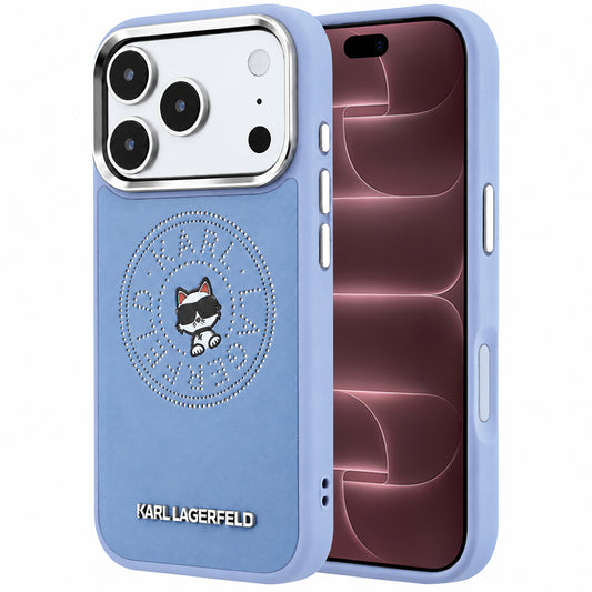 Husa MagSafe pentru Apple iPhone 18 Pro Max / 17 Pro Max, Karl Lagerfeld, Point and Choupette Sketch, Bleu