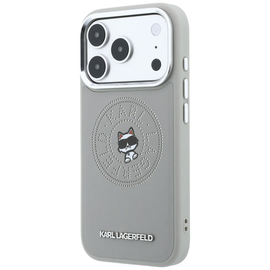 Husa MagSafe pentru Apple iPhone 18 Pro Max / 17 Pro Max, Karl Lagerfeld, Point and Choupette Sketch, Gri