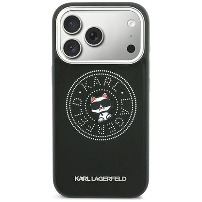 Husa MagSafe pentru Apple iPhone 18 Pro Max / 17 Pro Max, Karl Lagerfeld, Point and Choupette Sketch, Neagra