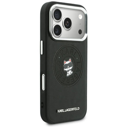 Husa MagSafe pentru Apple iPhone 18 Pro Max / 17 Pro Max, Karl Lagerfeld, Point and Choupette Sketch, Neagra