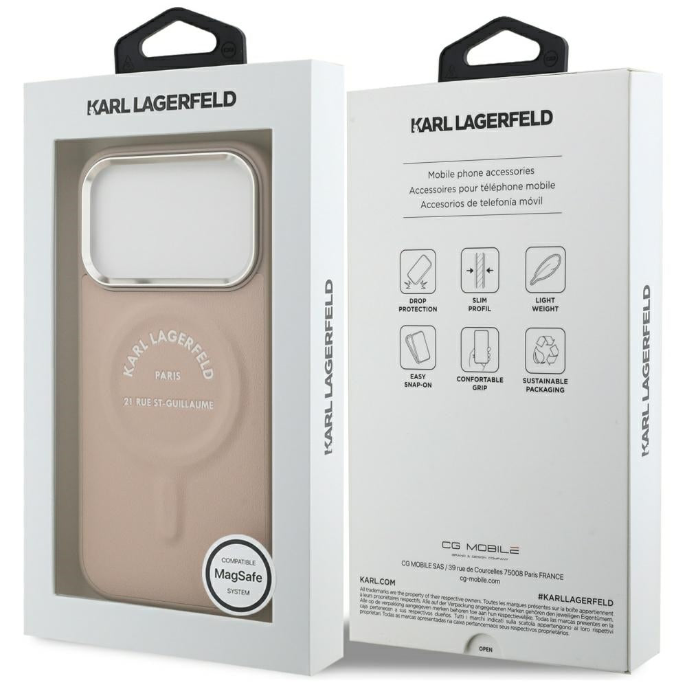 Husa MagSafe pentru Apple iPhone 18 Pro Max / 17 Pro Max, Karl Lagerfeld, Ring Karl RSG Logo, Roz