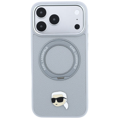 Husa MagSafe pentru Apple iPhone 18 Pro Max / 17 Pro Max, Karl Lagerfeld, Ring Stand 360 Karl Pin, Gri