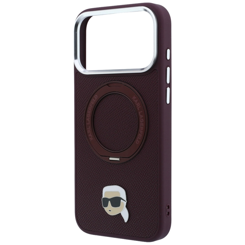 Husa MagSafe pentru Apple iPhone 18 Pro Max / 17 Pro Max, Karl Lagerfeld, Ring Stand 360 Karl Pin, Visinie