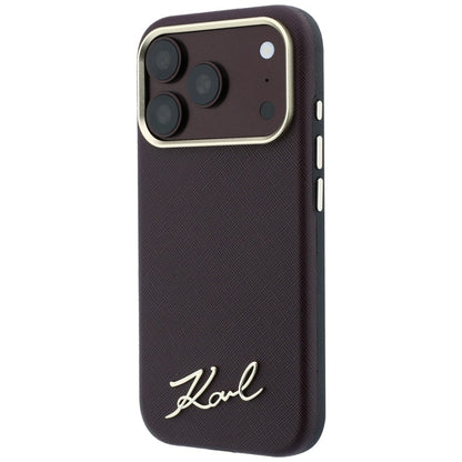 Husa MagSafe pentru Apple iPhone 18 Pro Max / 17 Pro Max, Karl Lagerfeld, Saffiano Small Script Metal Logo, Visinie