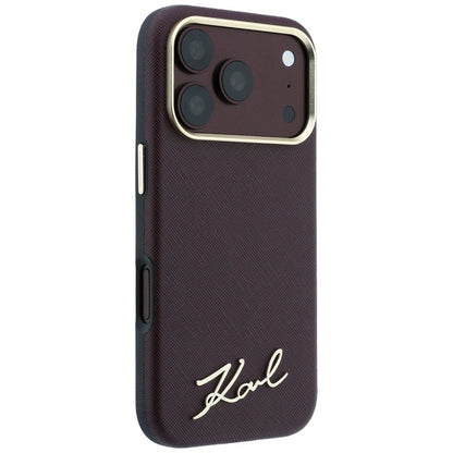 Husa MagSafe pentru Apple iPhone 18 Pro Max / 17 Pro Max, Karl Lagerfeld, Saffiano Small Script Metal Logo, Visinie