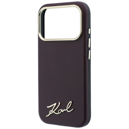 Husa MagSafe pentru Apple iPhone 18 Pro Max / 17 Pro Max, Karl Lagerfeld, Saffiano Small Script Metal Logo, Visinie