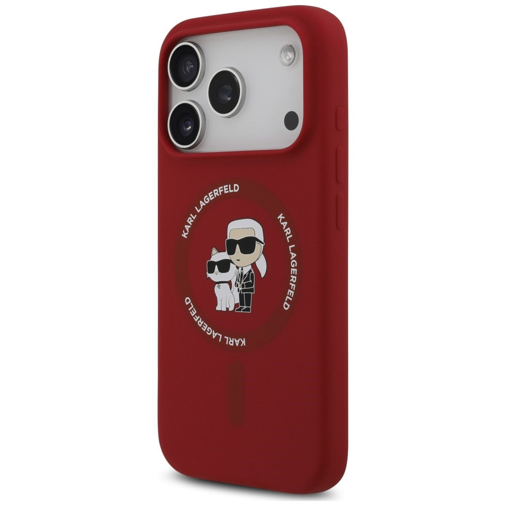 Husa MagSafe pentru Apple iPhone 18 Pro Max / 17 Pro Max, Karl Lagerfeld, Silicone Ring Karl & Choupette, Rosie