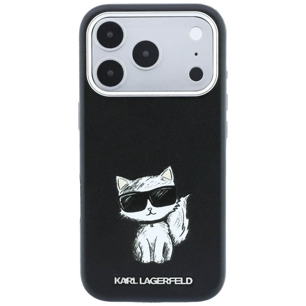 Husa MagSafe pentru Apple iPhone 18 Pro Max / 17 Pro Max, Karl Lagerfeld, Smooth Choupette Sketch, Neagra