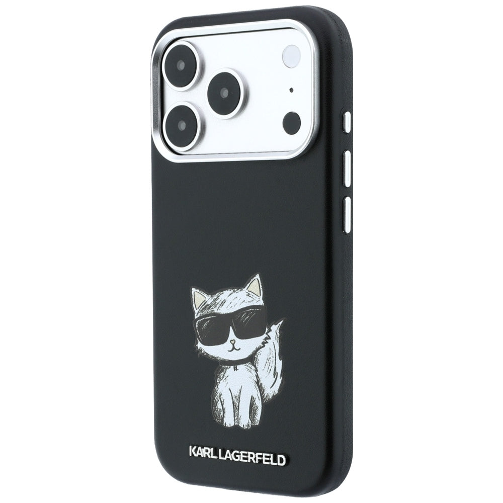Husa MagSafe pentru Apple iPhone 18 Pro Max / 17 Pro Max, Karl Lagerfeld, Smooth Choupette Sketch, Neagra