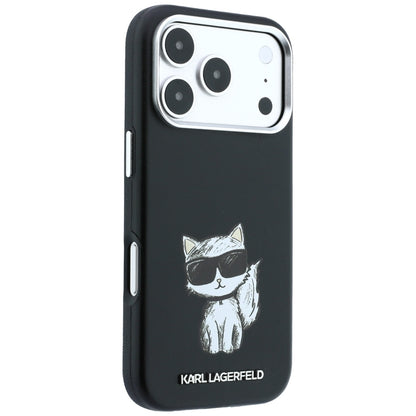Husa MagSafe pentru Apple iPhone 18 Pro Max / 17 Pro Max, Karl Lagerfeld, Smooth Choupette Sketch, Neagra