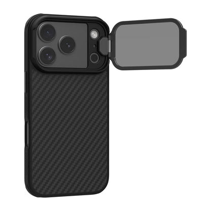 Husa MagSafe pentru Apple iPhone 18 Pro Max / 17 Pro Max, Nillkin, CarboProp with Transparent Black Lens Cover, Neagra