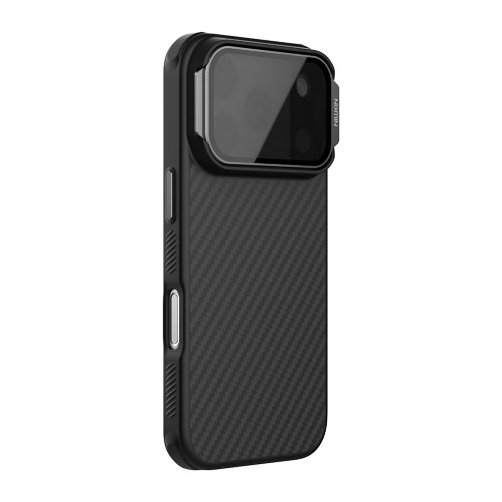 Husa MagSafe pentru Apple iPhone 18 Pro Max / 17 Pro Max, Nillkin, CarboProp with Transparent Black Lens Cover, Neagra