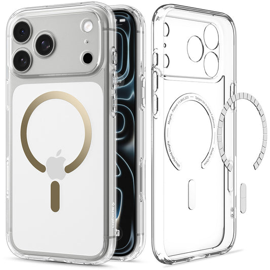 Husa MagSafe pentru Apple iPhone 18 Pro Max / 17 Pro Max, Spigen, Ultra Hybrid, Aurie Transparenta ACS12120