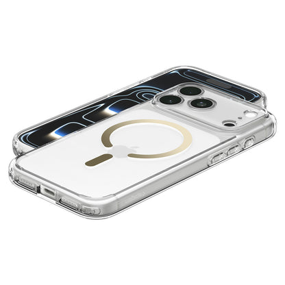 Husa MagSafe pentru Apple iPhone 18 Pro Max / 17 Pro Max, Spigen, Ultra Hybrid, Aurie Transparenta ACS12120