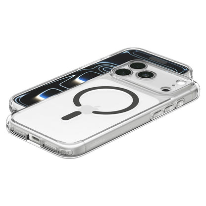 Husa MagSafe pentru Apple iPhone 18 Pro Max / 17 Pro Max, Spigen, Ultra Hybrid, Gri Transparenta ACS12119