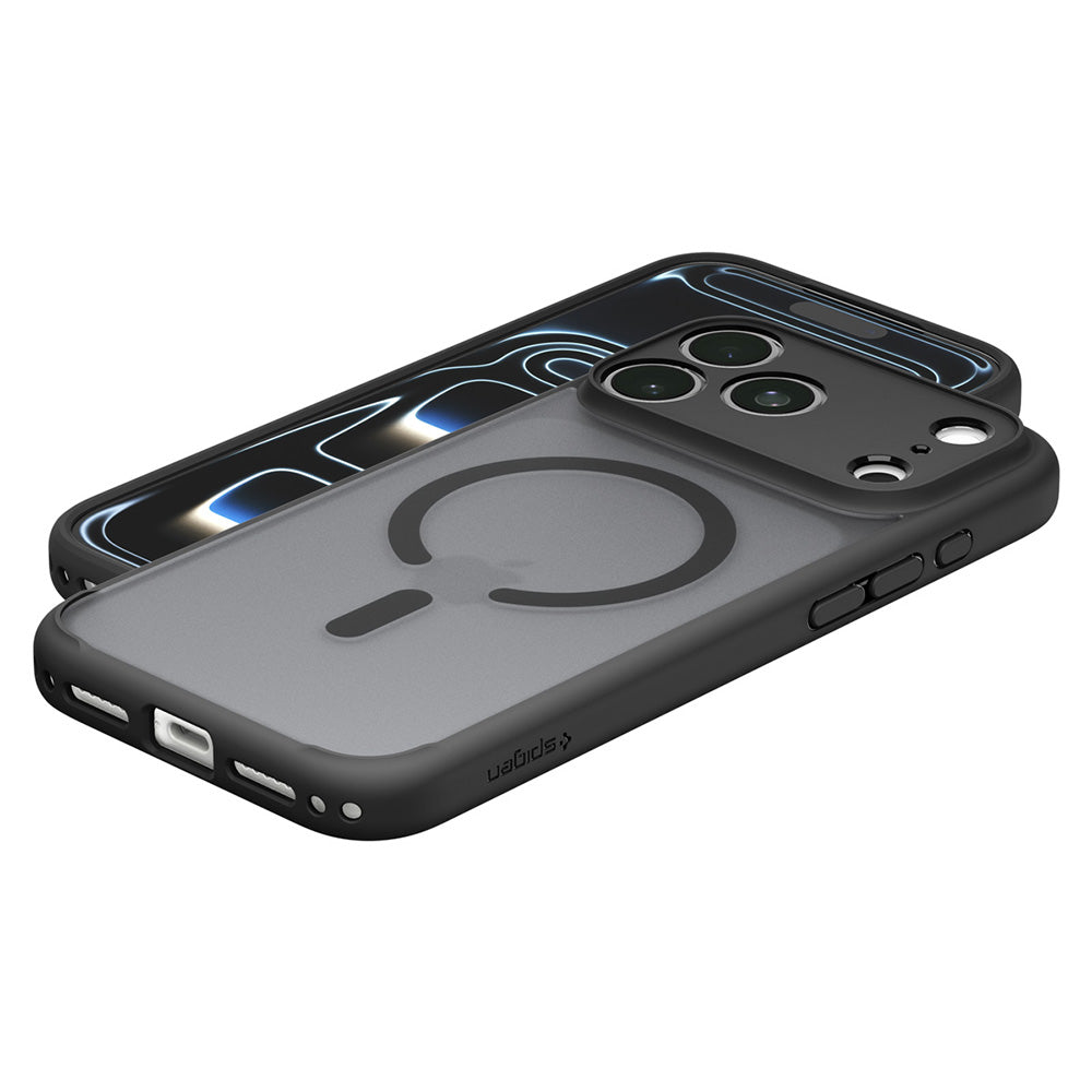 Husa MagSafe pentru Apple iPhone 18 Pro Max / 17 Pro Max, Spigen, Ultra Hybrid, Neagra Satinata ACS12123