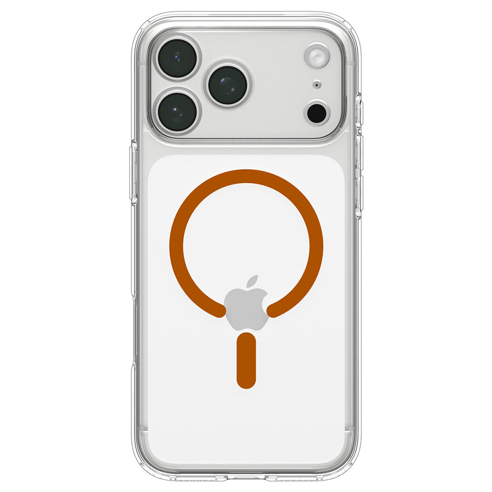 Husa MagSafe pentru Apple iPhone 18 Pro Max / 17 Pro Max, Spigen, Ultra Hybrid, Transparenta Portocalie ACS12122