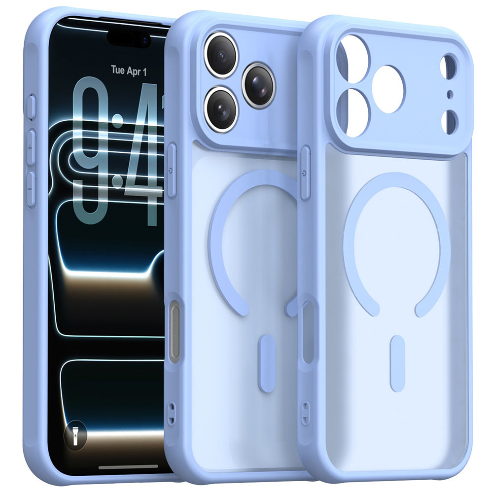 Husa MagSafe pentru Apple iPhone 18 Pro Max / 17 Pro Max, Techsuit, HaloFrost II, Bleu