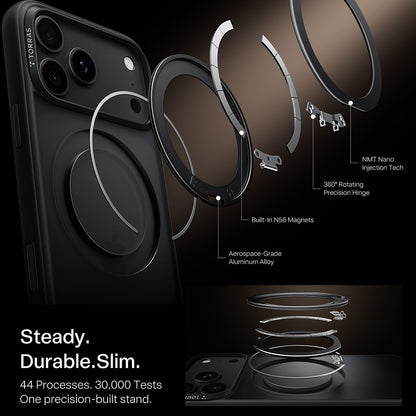 Husa MagSafe pentru Apple iPhone 18 Pro Max / 17 Pro Max, Torras, Ostand O1 Guardian, Neagra