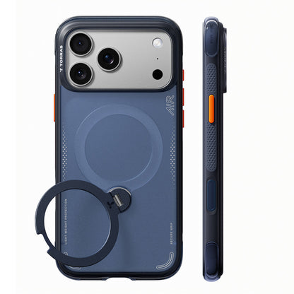 Husa MagSafe pentru Apple iPhone 18 Pro Max / 17 Pro Max, Torras, Ostand Q3 Air, Albastra Inchis