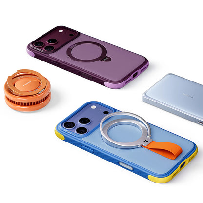 Husa MagSafe pentru Apple iPhone 18 Pro Max / 17 Pro Max, Torras, Ostand Q3 Rugged, Alba
