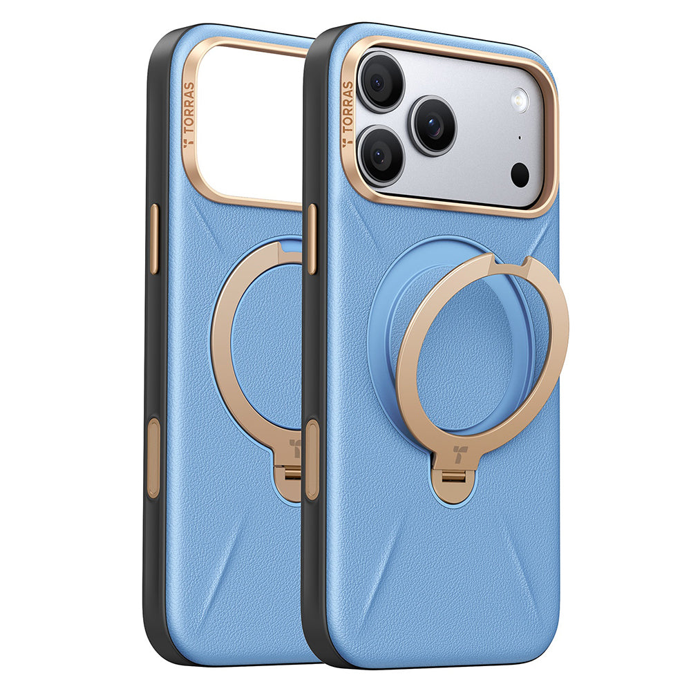 Husa MagSafe pentru Apple iPhone 18 Pro Max / 17 Pro Max, Torras, QPRO Leather, Albastra