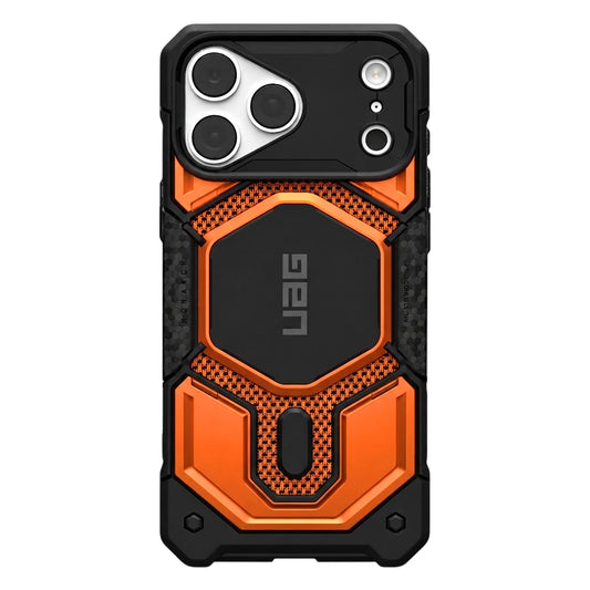 Husa MagSafe pentru Apple iPhone 18 Pro Max / 17 Pro Max, Urban Armor Gear, Monarch Pro Kevlar, Portocalie