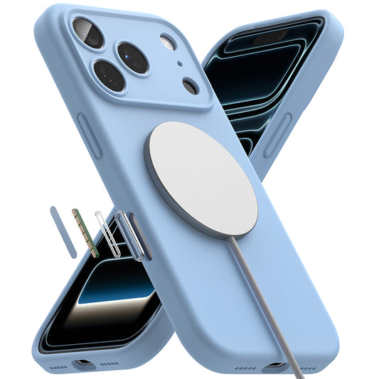 Husa MagSafe pentru Apple iPhone 18 Pro, Ringke, Silicone, Bleu
