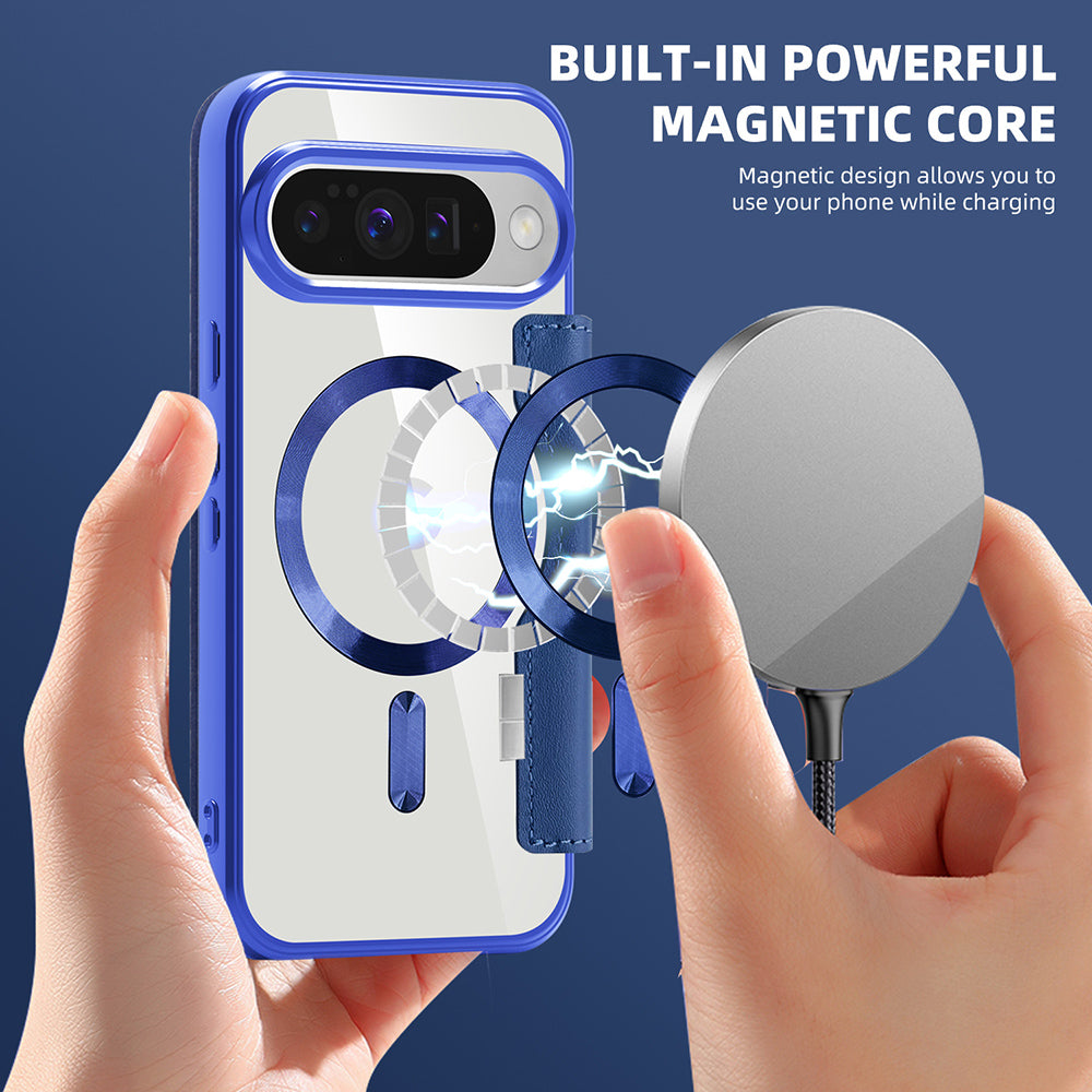 Husa MagSafe pentru Google Pixel 10 Pro / 10, Techsuit, SmartMag Book, Albastra