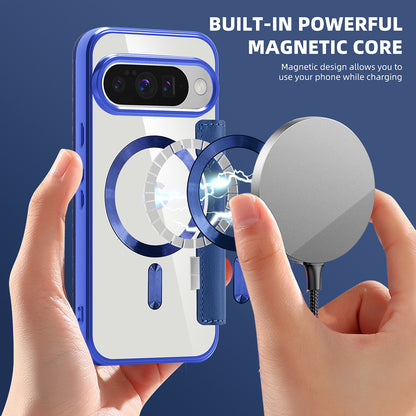 Husa MagSafe pentru Google Pixel 10 Pro / 10, Techsuit, SmartMag Book, Albastra