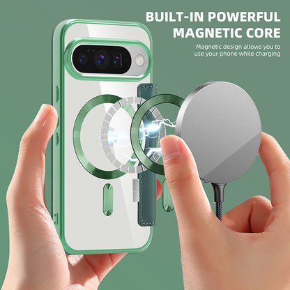 Husa MagSafe pentru Google Pixel 10 Pro / 10, Techsuit, SmartMag Book, Verde