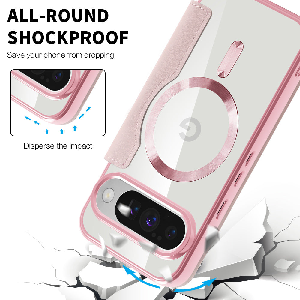 Husa MagSafe pentru Google Pixel 10 Pro XL, Techsuit, SmartMag Book, Roz