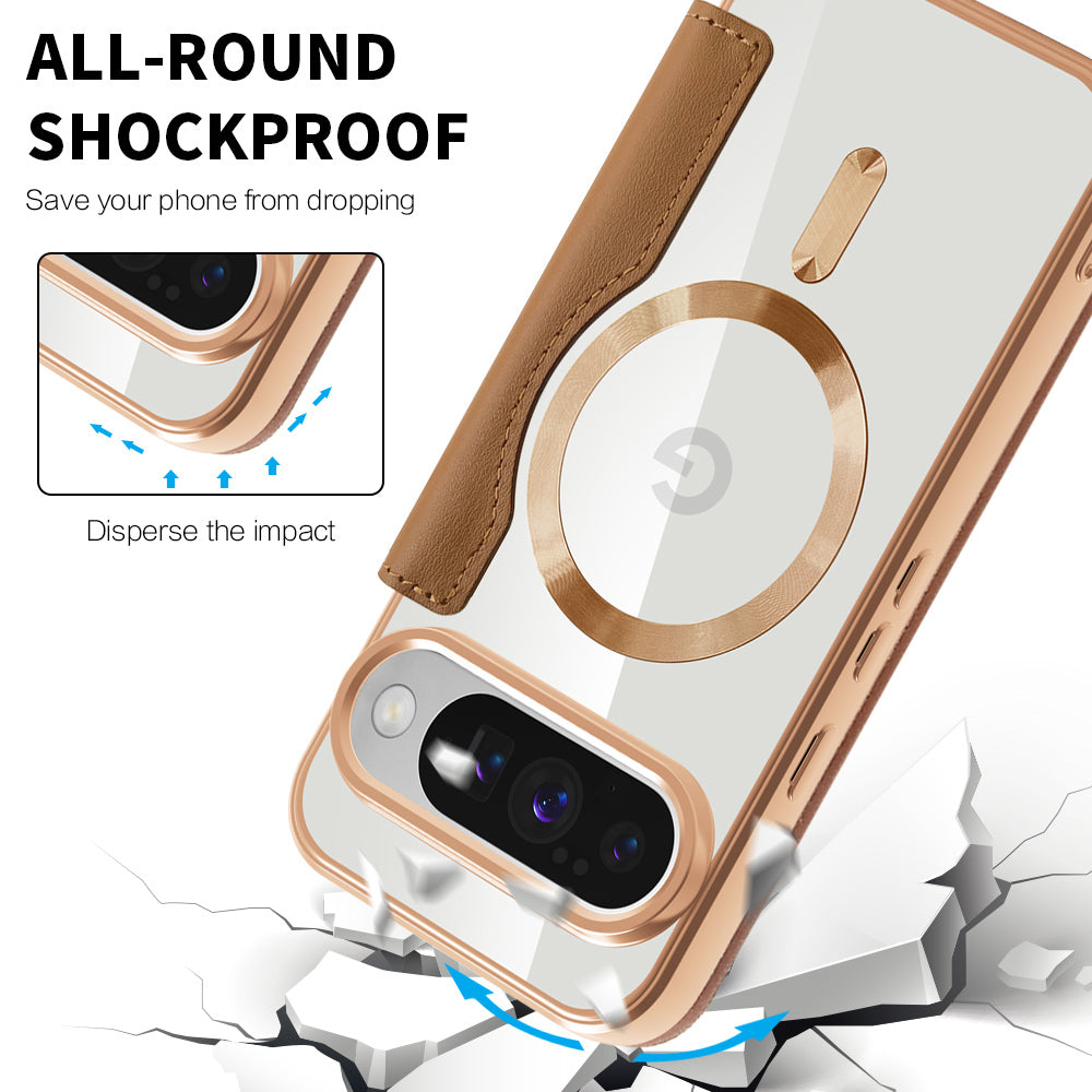 Husa MagSafe pentru Google Pixel 10 Pro XL, Techsuit, SmartMag Book, Maro