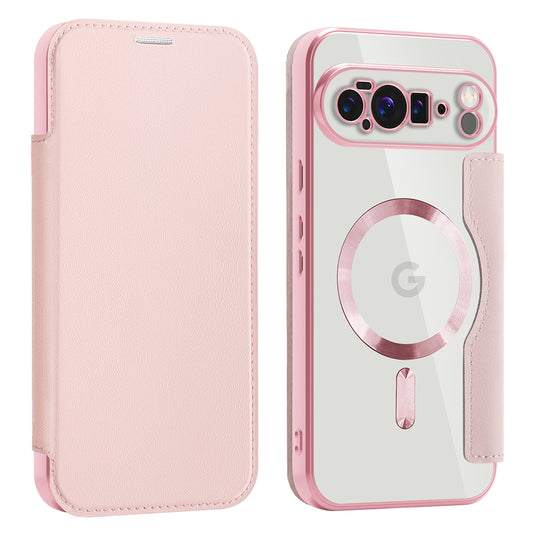 Husa MagSafe pentru Google Pixel 10 Pro XL, Techsuit, SmartMag Book, Roz
