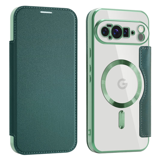 Husa MagSafe pentru Google Pixel 10 Pro XL, Techsuit, SmartMag Book, Verde