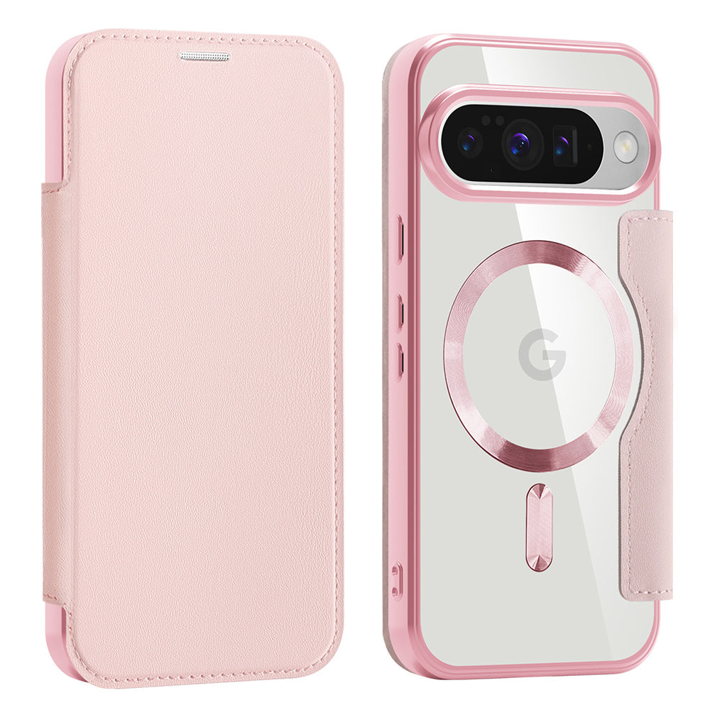 Husa MagSafe pentru Google Pixel 10 Pro / 10, Techsuit, SmartMag Book, Roz