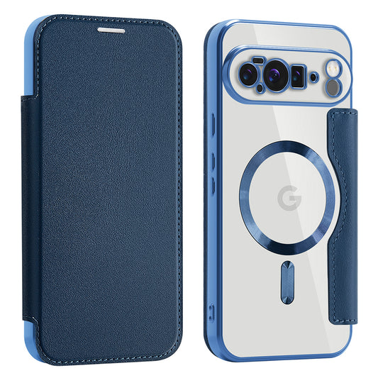 Husa MagSafe pentru Google Pixel 10 Pro XL, Techsuit, SmartMag Book, Albastra