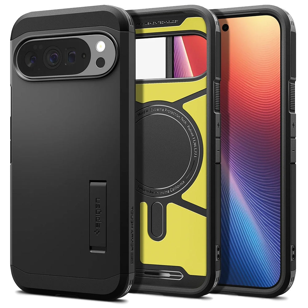 Husa MagSafe pentru Google Pixel 10 Pro XL, Spigen, Tough Armor, Neagra