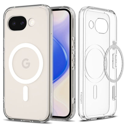 Husa MagSafe pentru Google Pixel 10a, Spigen, Ultra Hybrid, Transparenta Alba ACS11276