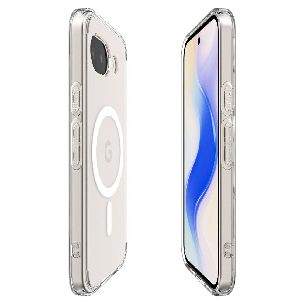 Husa MagSafe pentru Google Pixel 10a, Spigen, Ultra Hybrid, Transparenta Alba ACS11276