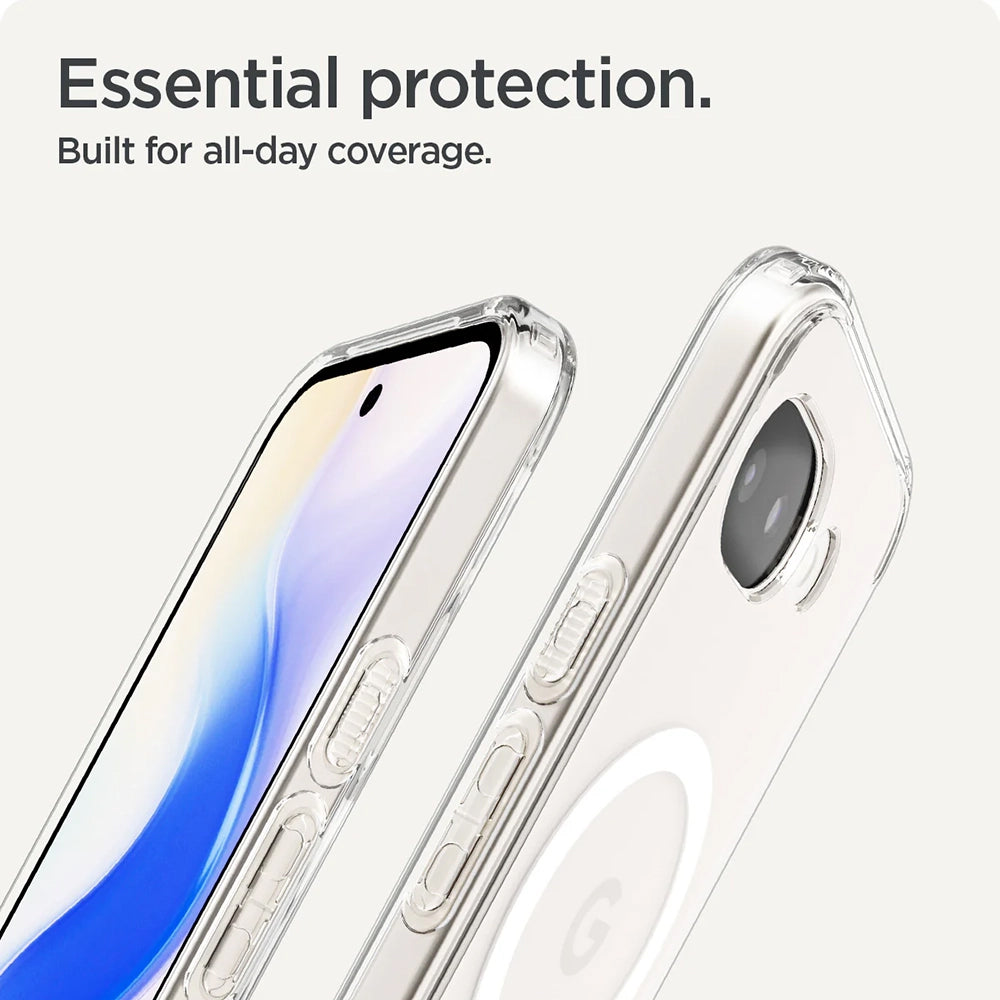 Husa MagSafe pentru Google Pixel 10a, Spigen, Ultra Hybrid, Transparenta Alba ACS11276