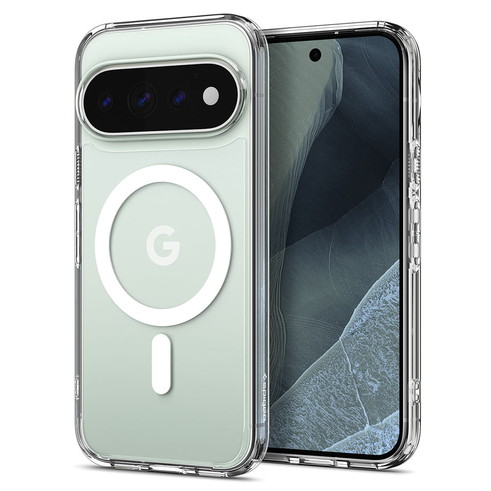 Husa MagSafe pentru Google Pixel 11 Pro, Spigen, Ultra Hybrid, Transparenta Alba ACS11431