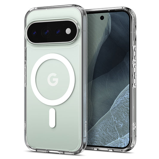 Husa MagSafe pentru Google Pixel 11 Pro, Spigen, Ultra Hybrid, Transparenta Alba ACS11431