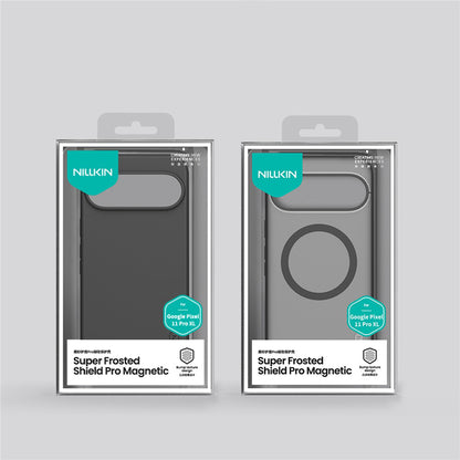 Husa MagSafe pentru Google Pixel 11 Pro XL, Nillkin, Super Shield Pro, Neagra Transparenta Satinata
