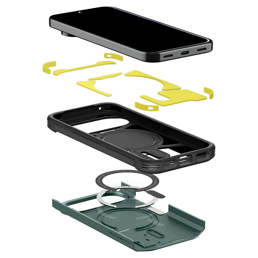 Husa MagSafe pentru Google Pixel 11 Pro XL, Spigen, Tough Armor, Verde ACS11864