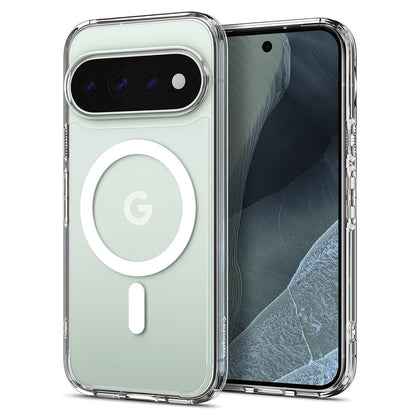 Husa MagSafe pentru Google Pixel 11 Pro XL, Spigen, Ultra Hybrid, Transparenta Alba ACS11451