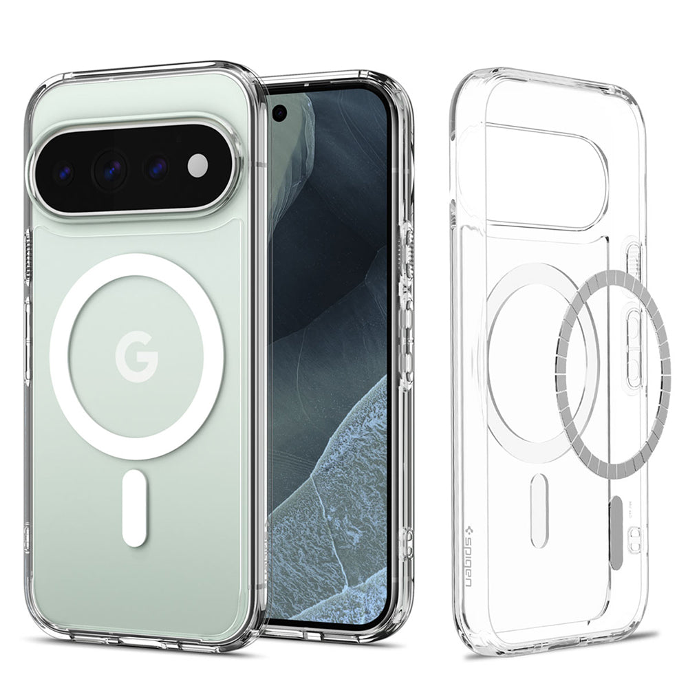 Husa MagSafe pentru Google Pixel 11 Pro XL, Spigen, Ultra Hybrid, Transparenta Alba ACS11451